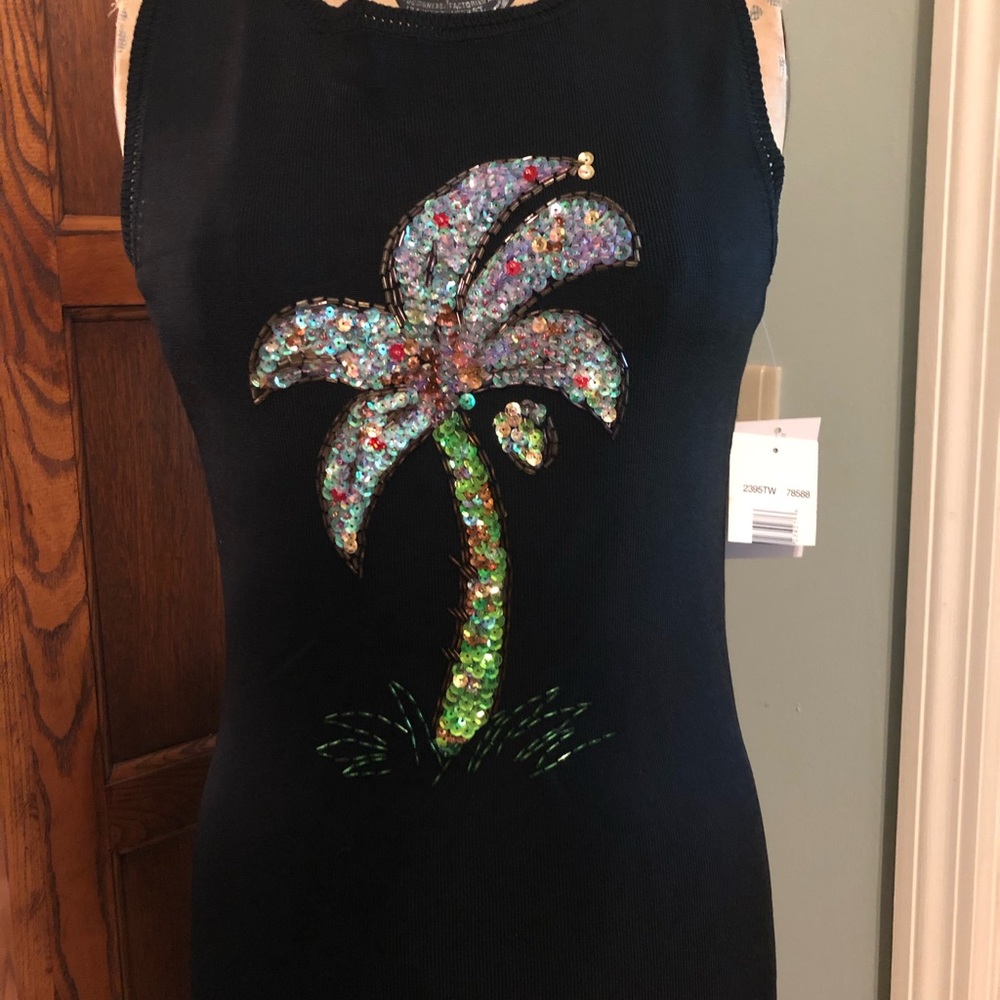 Sweaterworks Palm Tree Sleeveless Sweater